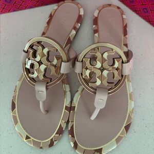 NEW Tory Burch pink mosaic Sandals SIZE 9.